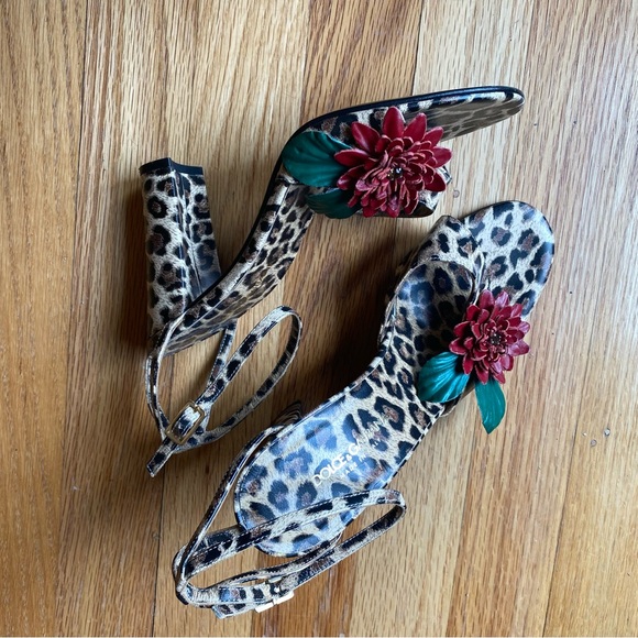 Dolce & Gabbana vintage 90’s leopard print floral leather block heels size 36 - Picture 3 of 5